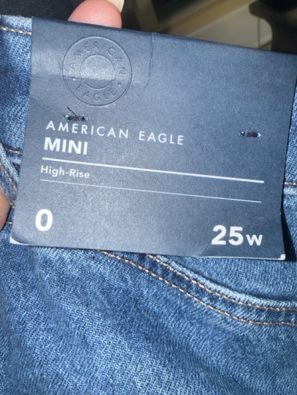 NWT American Eagle Ruffle Hem High Rise Denim Mini Skirt Size 0 / 25W - Picture 9 of 10